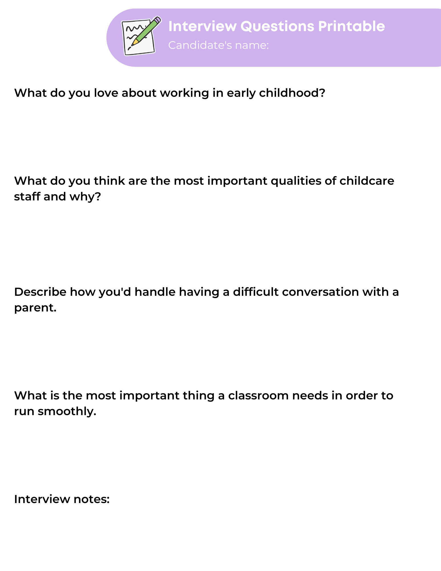 childcare-and-preschool-staff-interview-questions-template